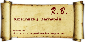 Ruzsinszky Barnabás névjegykártya