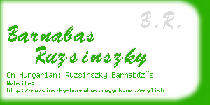 barnabas ruzsinszky business card